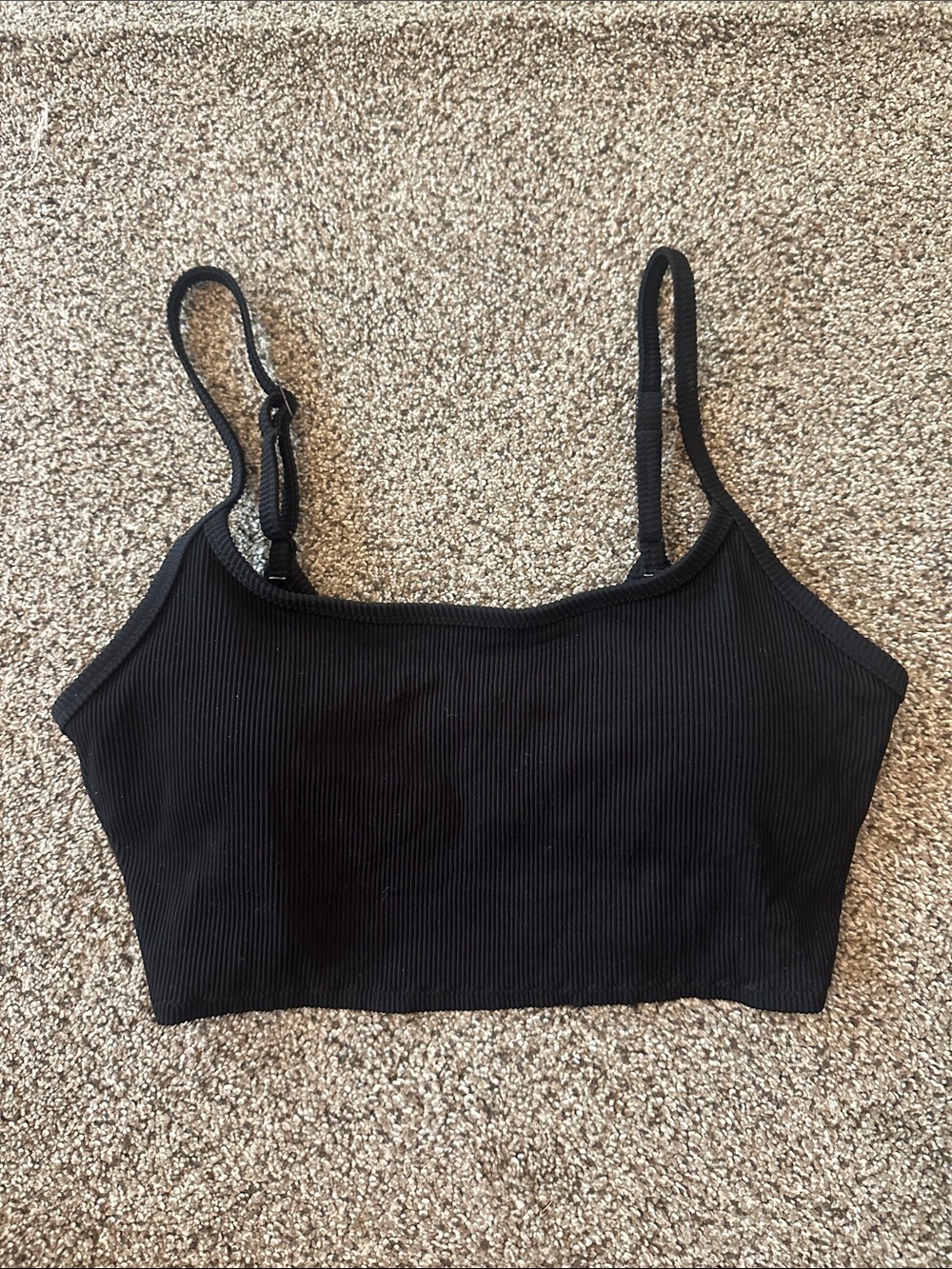 Aerie Black Ribbed Swimsuit Top, size small - Picture 1 of 3